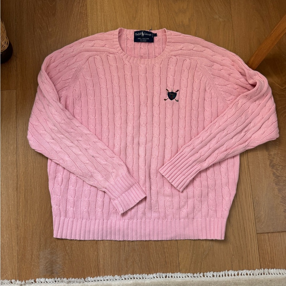 Vintage Ralph Lauren Pink Cable Knit Sweater